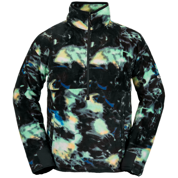 Volcom Polar Fleece Mock 1/2 Zip Midlayer - Men's Spritz Black