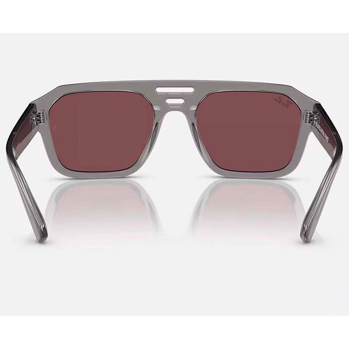 Ray Ban Corrigan 54 Sunglasses Transparent Grey/Dark Violet Mirror Red