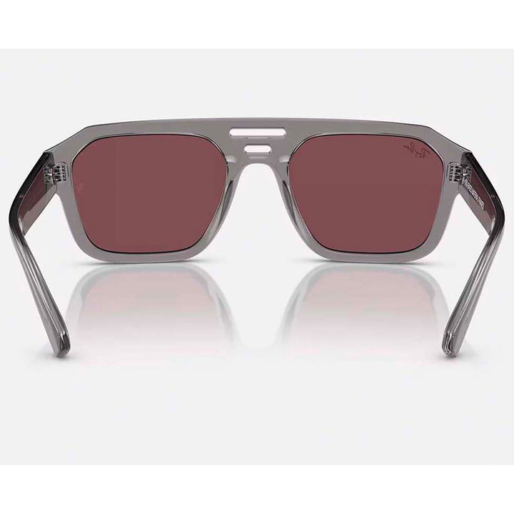 Ray Ban Corrigan 54 Sunglasses Transparent Grey/Dark Violet Mirror Red