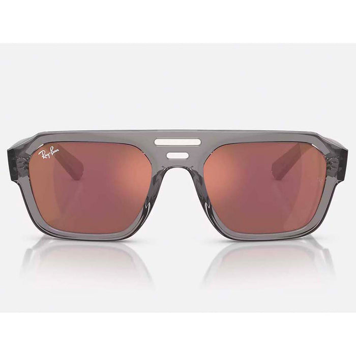 Ray Ban Corrigan 54 Sunglasses Transparent Grey/Dark Violet Mirror Red