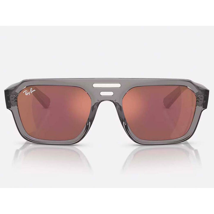 Ray Ban Corrigan 54 Sunglasses Transparent Grey/Dark Violet Mirror Red