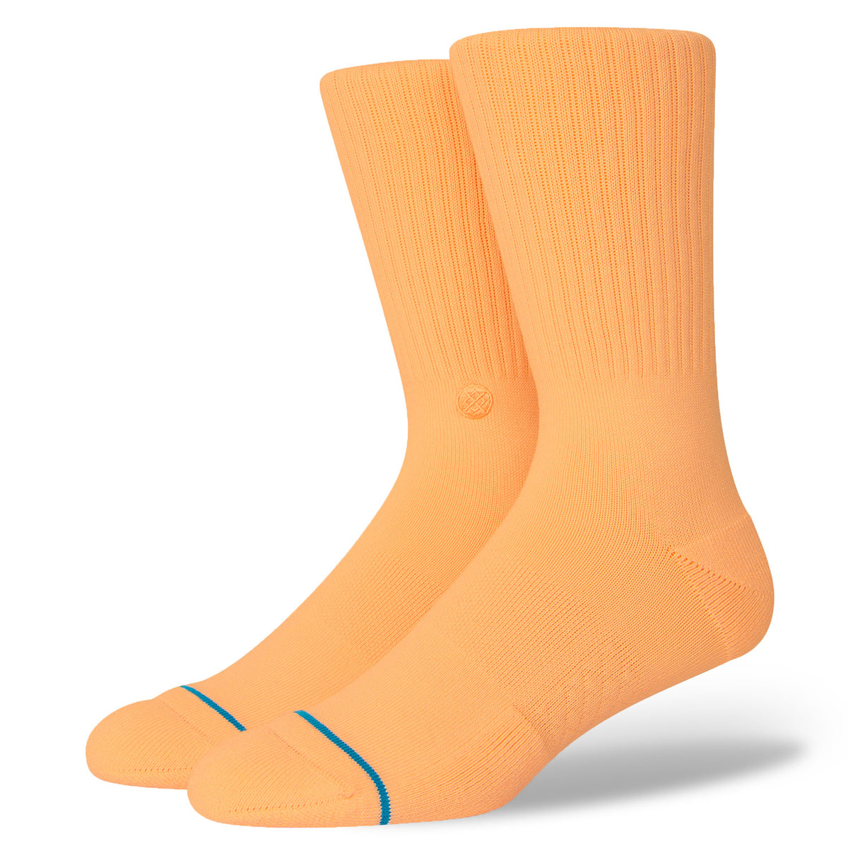 Stance Icon Washed Crew Socks Peach