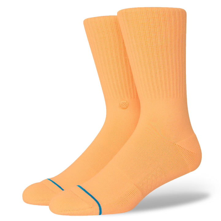 Stance Icon Washed Crew Socks Peach