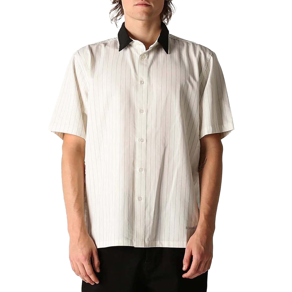 Former Vivian Pinstripe Short-Sleeve Shirt - Men's White