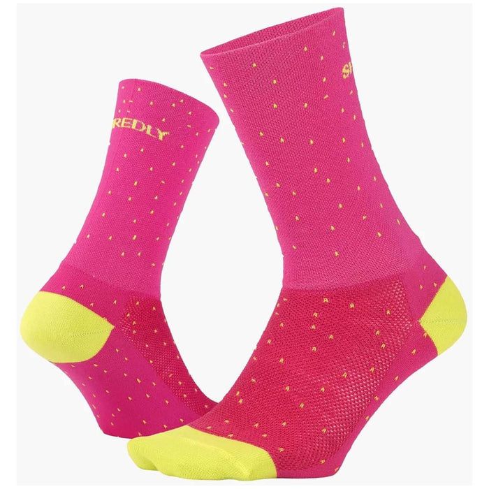 Shredly Explorer 6" Crew Socks - Women's Nebula Pink/Citron