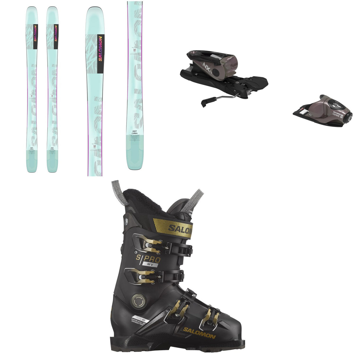Salomon QST Lumen 98 Skis + Look NX 11 GW Ski Bindings + Salomon S/Pro MV 90 Ski Boots - Women's 2024