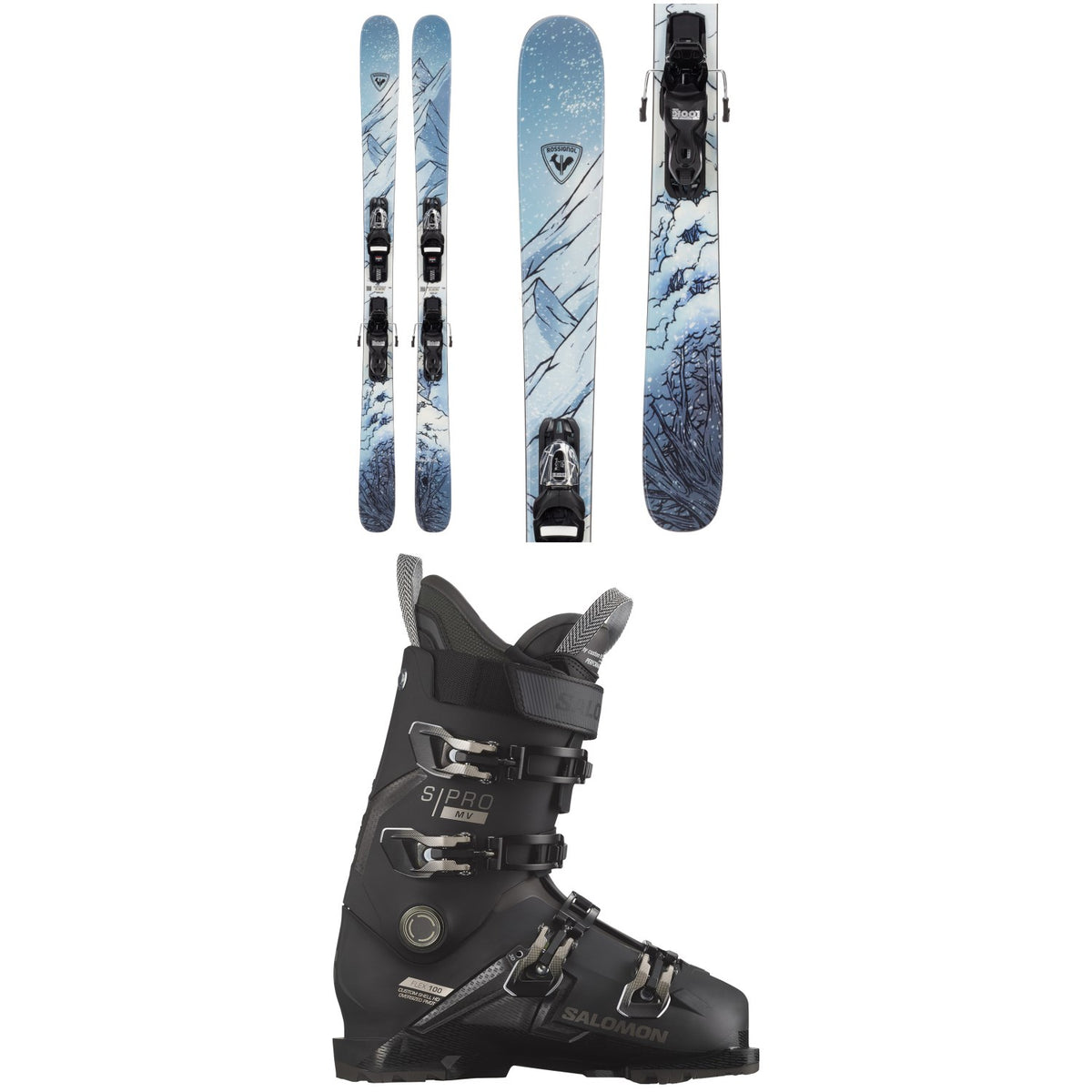 Rossignol Black Ops 92 Skis + Xpress 11 GW Bindings + Salomon S/Pro MV 100 Ski Boots 2024