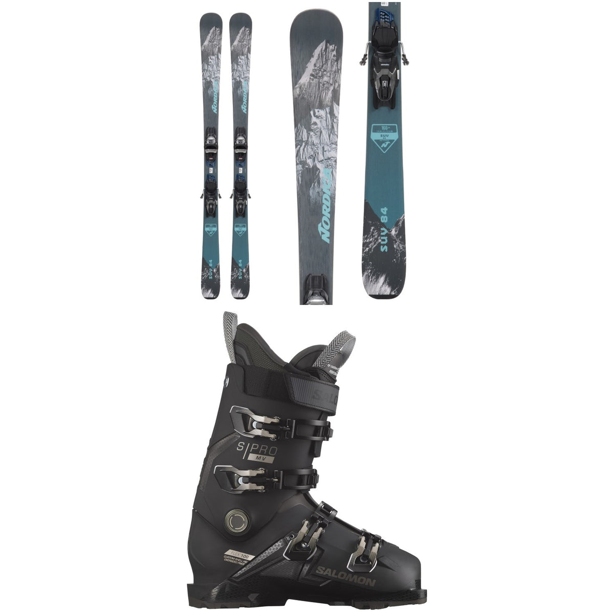 Nordica SUV 84 + TP2 Compact FDT Ski Bindings + Salomon S/Pro MV 100 Ski Boots 2024