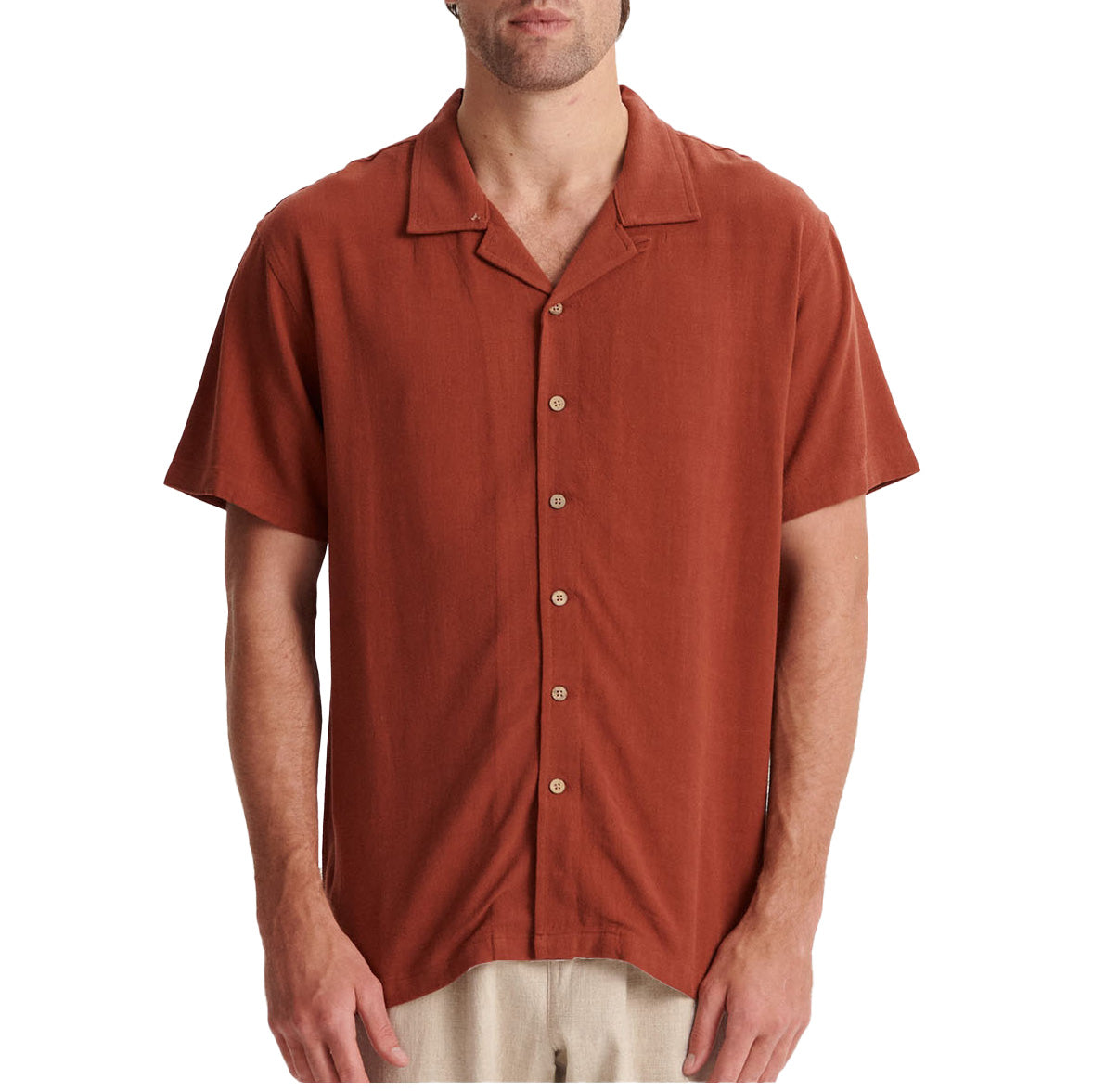 The Critical Slide Society Ernie Short-Sleeve Resort Shirt - Men's Terracotta