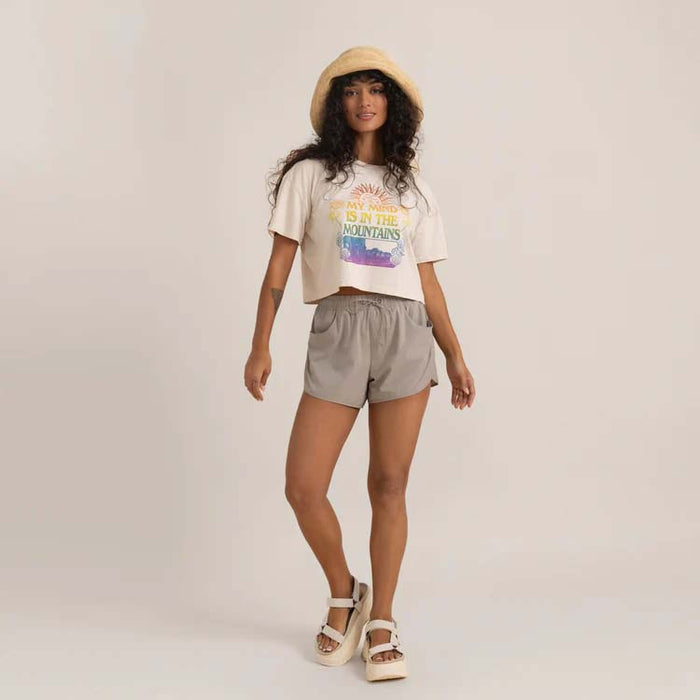 Roark Mountain Cropped T-Shirt - Women's Moon