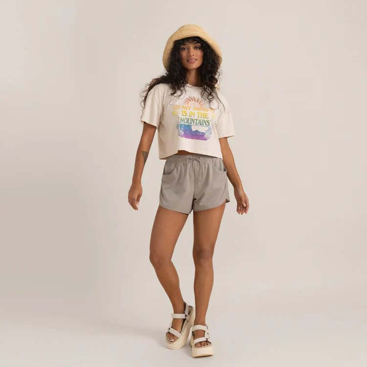 Roark Mountain Cropped T-Shirt - Women's Moon