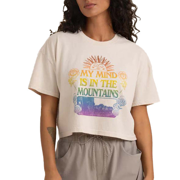 Roark Mountain Cropped T-Shirt - Women's Moon