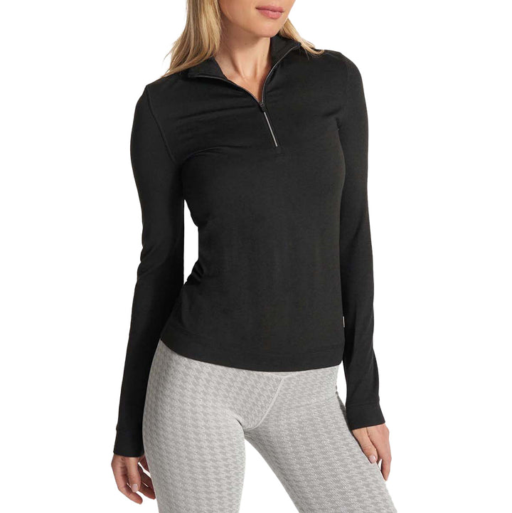 Vuori Halo Essential Half Zip - Women's Black Heather
