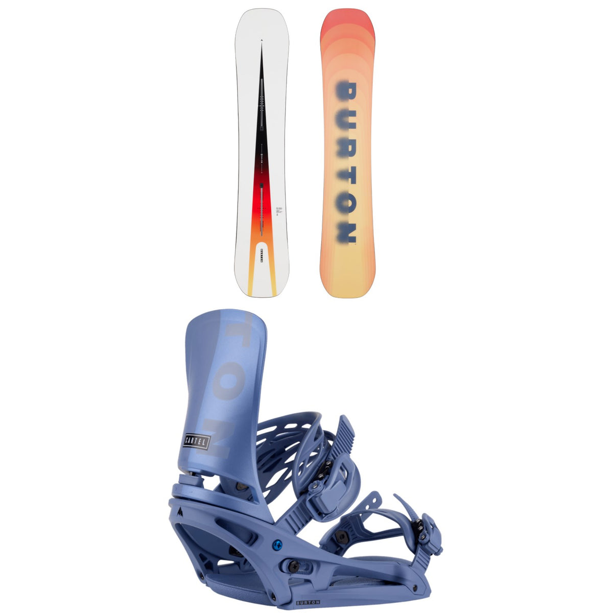 Burton Custom Flying V Snowboard + Cartel EST Snowboard Bindings