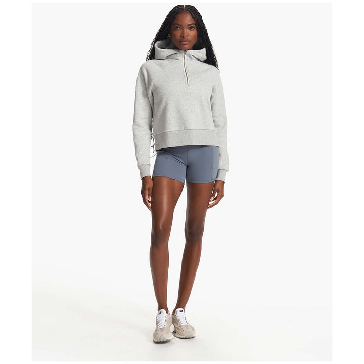 Vuori Restore Half Zip Hoodie - Women's Light Heather Grey