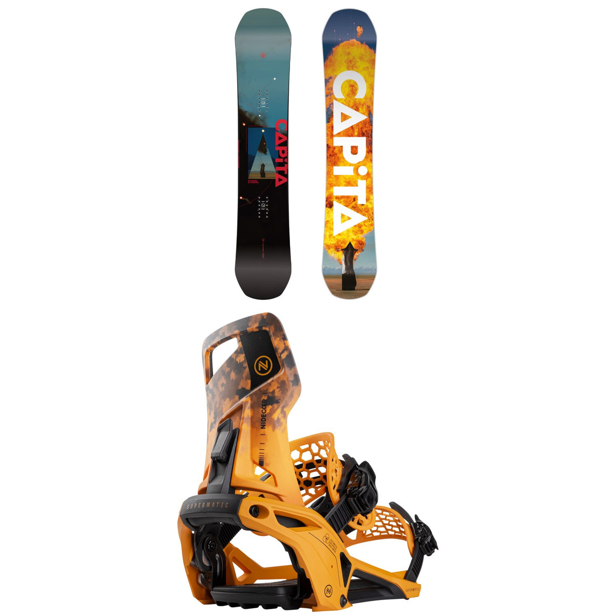CAPiTA Defenders Of Awesome Snowboard + Nidecker Supermatic Snowboard Bindings 2025
