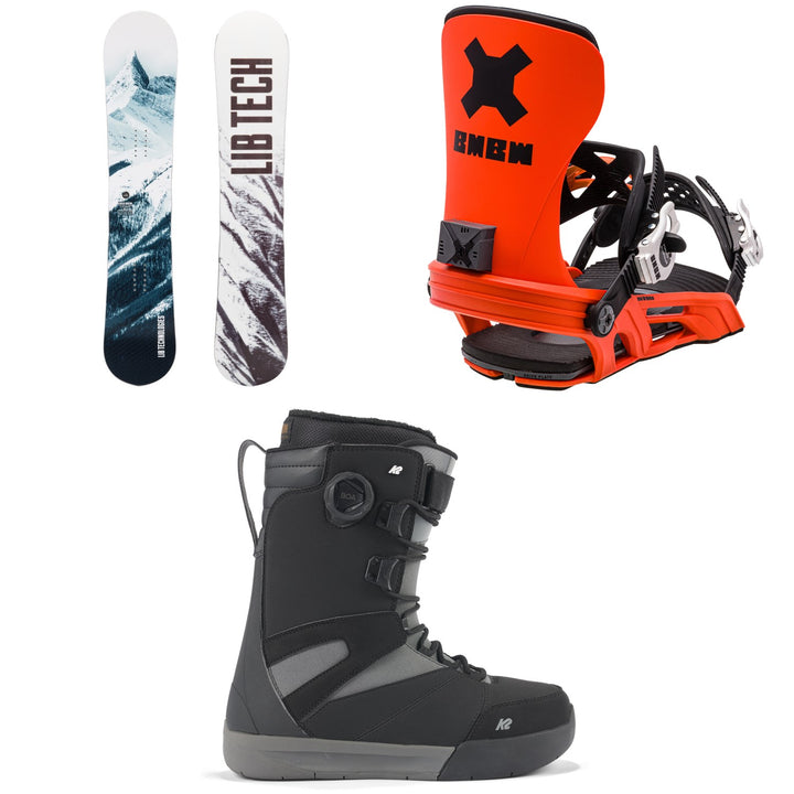 Lib Tech Cold Brew C2 Snowboard + Bent Metal Axtion Snowboard Bindings + K2 Overdraft Snowboard Boots 2024