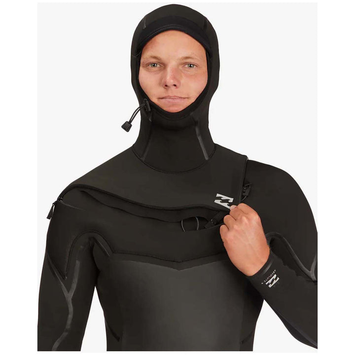 Billabong 5/4 Absolute Plus Chest Zip Hooded Wetsuit Black