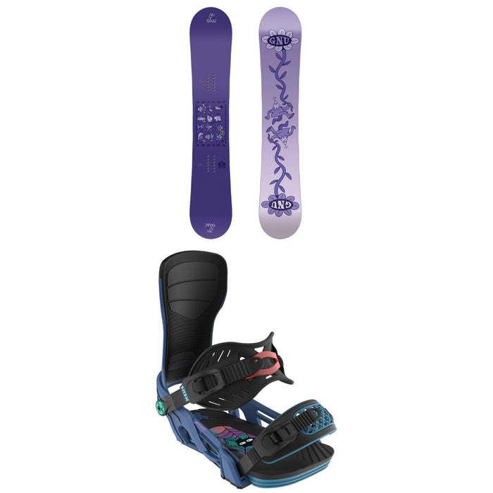GNU Asym Velvet C2 Snowboard + Bent Metal Stylist Snowboard Bindings - Women's 2025