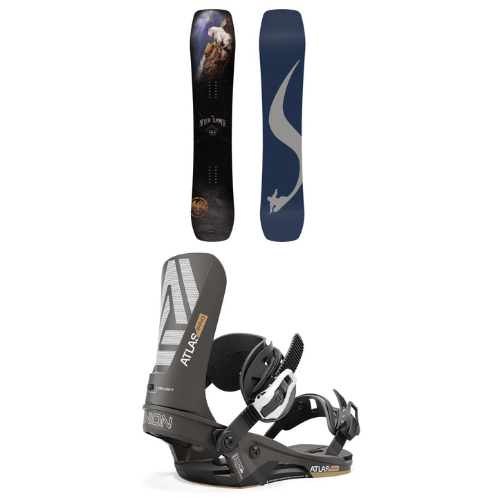 Never Summer Nokhu Snowboard + Union Atlas Pro Snowboard Bindings 2025