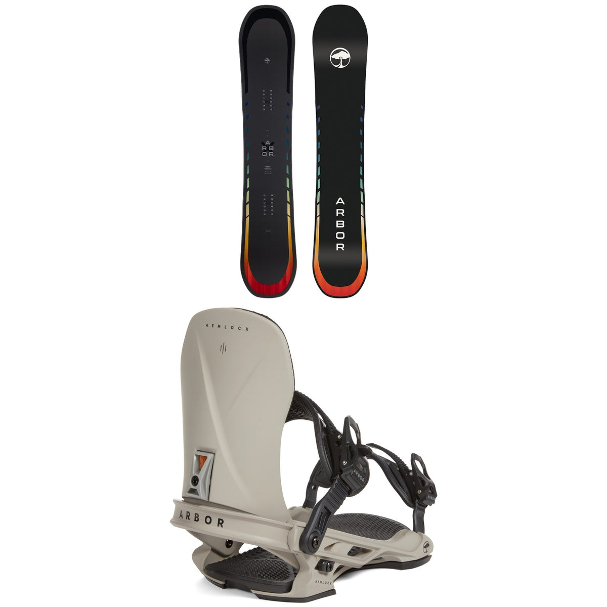 Arbor Formula Rocker Snowboard + Hemlock LTD Snowboard Bindings 2024