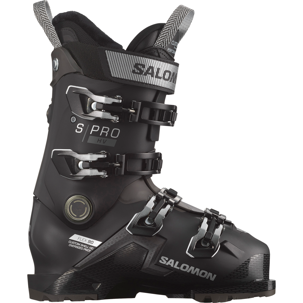 salomon impact 90 ski boots S/Pro HV W Color:Olive Tangerine Recycled Auburn is now utilizing 32.52 The innovative 3D Instep