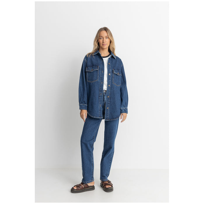 Rhythm Oversized Denim Shacket - Women's Dark Wash