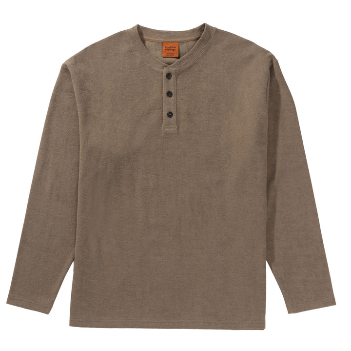 Rhythm Vintage Terry Long-Sleeve Henley Shirt - Men's Oak