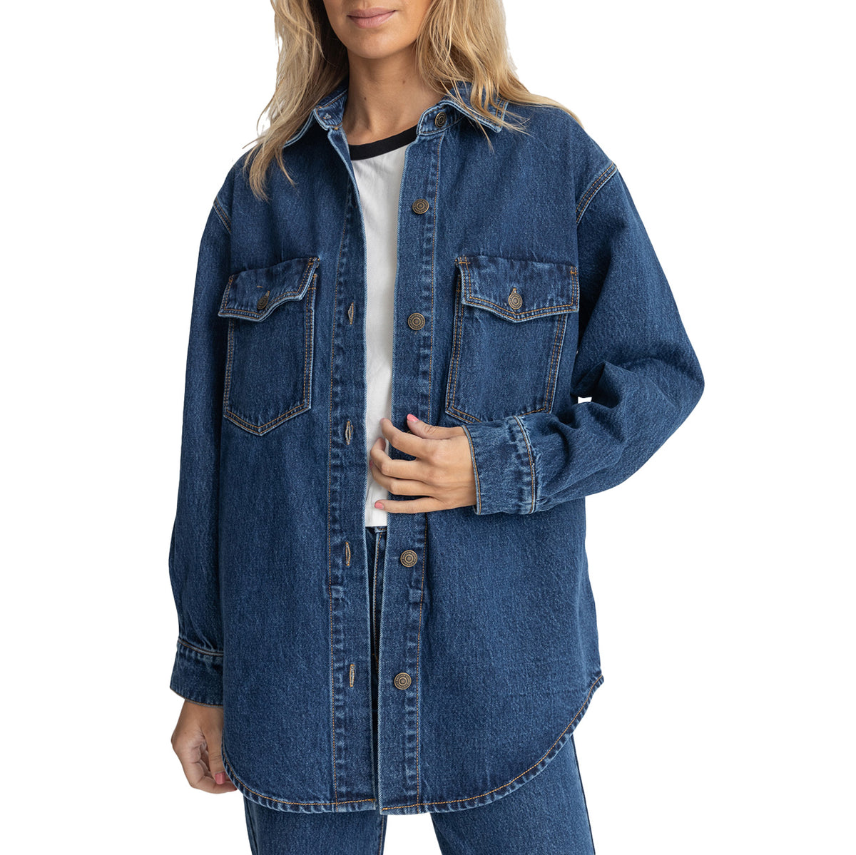 Rhythm Oversized Denim Shacket - Women's Dark Wash