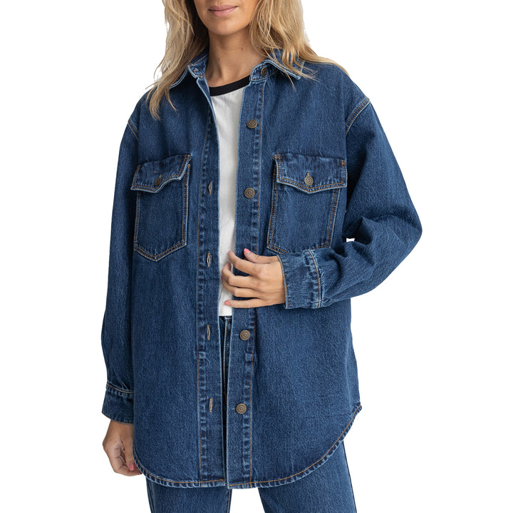 Rhythm Oversized Denim Shacket - Women's Dark Wash