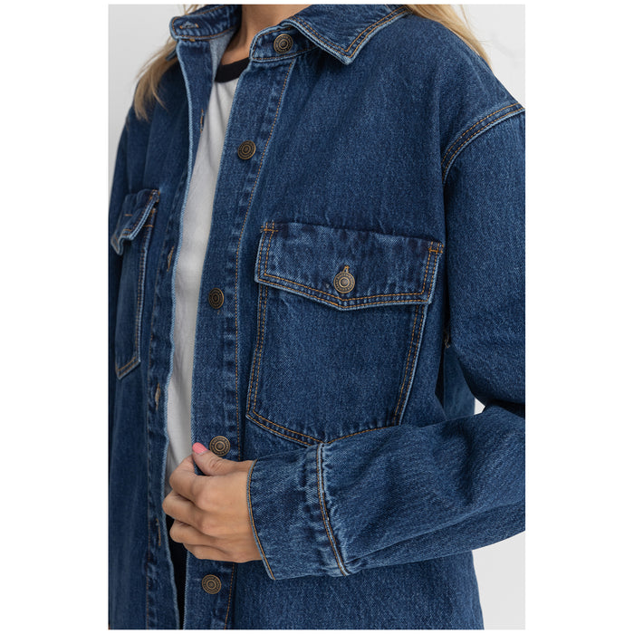 Rhythm Oversized Denim Shacket - Women's Dark Wash