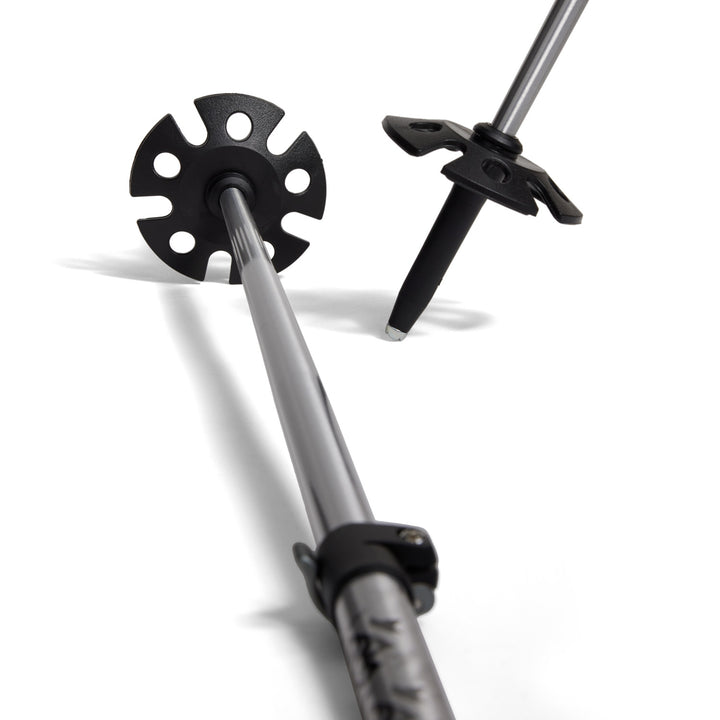 evo Way Up Adjustable Ski Poles Silver Crown