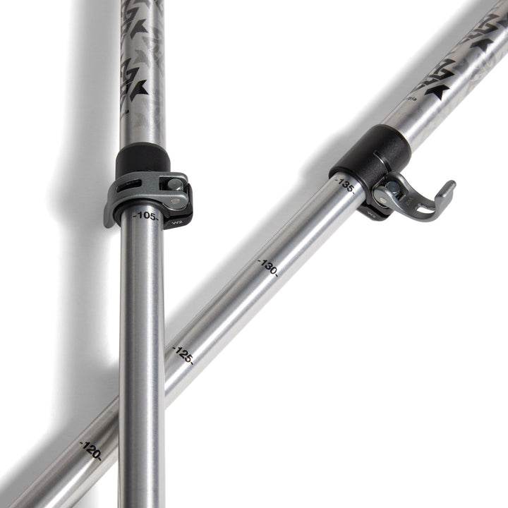 evo Way Up Adjustable Ski Poles Silver Crown