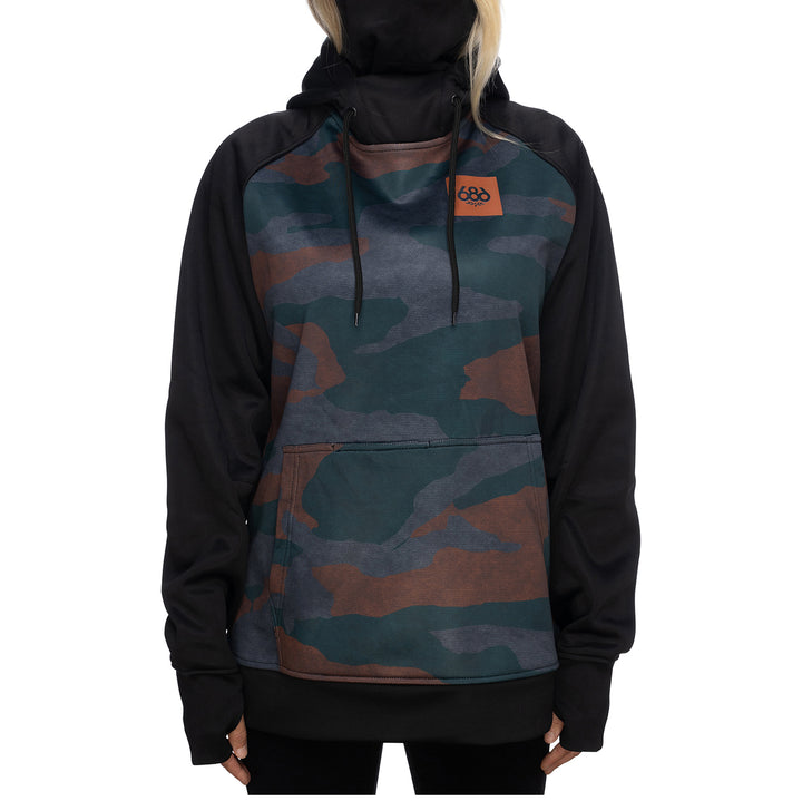 686 Bonded Fleece Pullover Hoodie - Women's Red Clay Waterland Camo