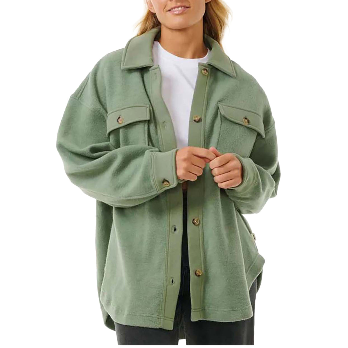 Rip Curl High Tide Fleece Shacket - Women's Sage