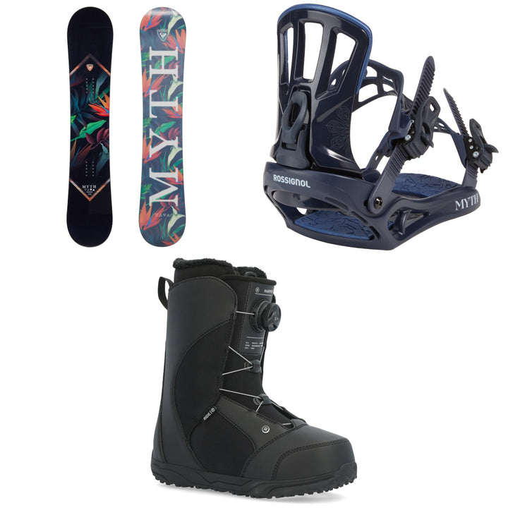 Rossignol Myth LTD Snowboard + Myth Snowboard Bindings + Ride Harper Snowboard Boots - Women's 2024