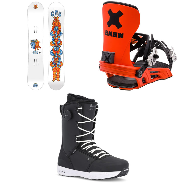 GNU FB Head Space C3 Snowboard + Bent Metal Axtion Snowboard Bindings + Ride Fuse Snowboard Boots 2024