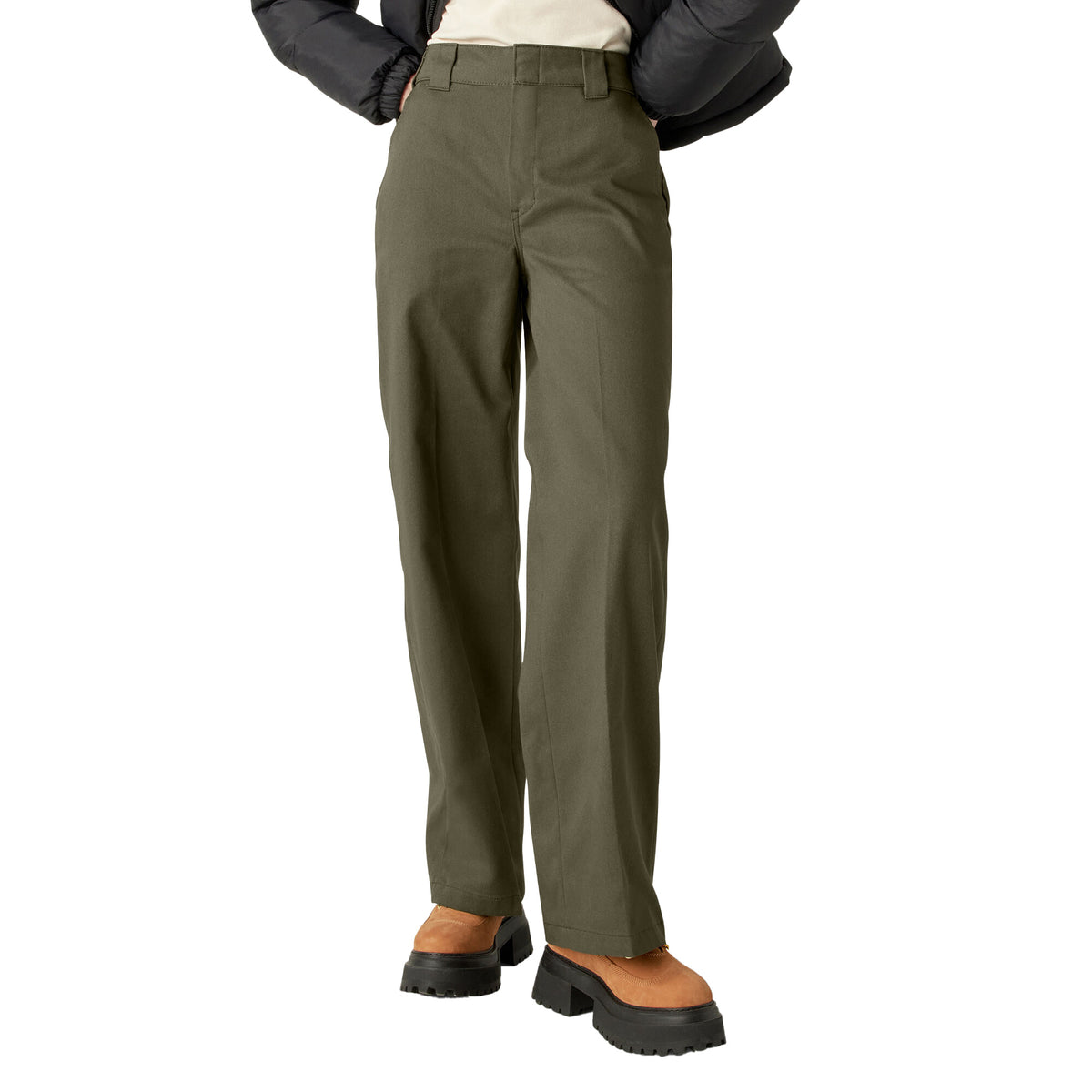 Dickies Wide Leg Work Pants - Women's Military Green