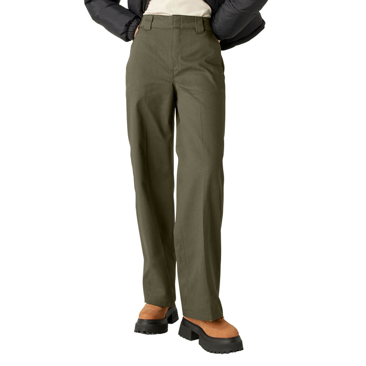 Dickies Wide Leg Work Pants - Women's Military Green