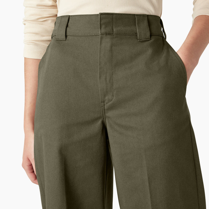 Dickies Wide Leg Work Pants - Women's Military Green