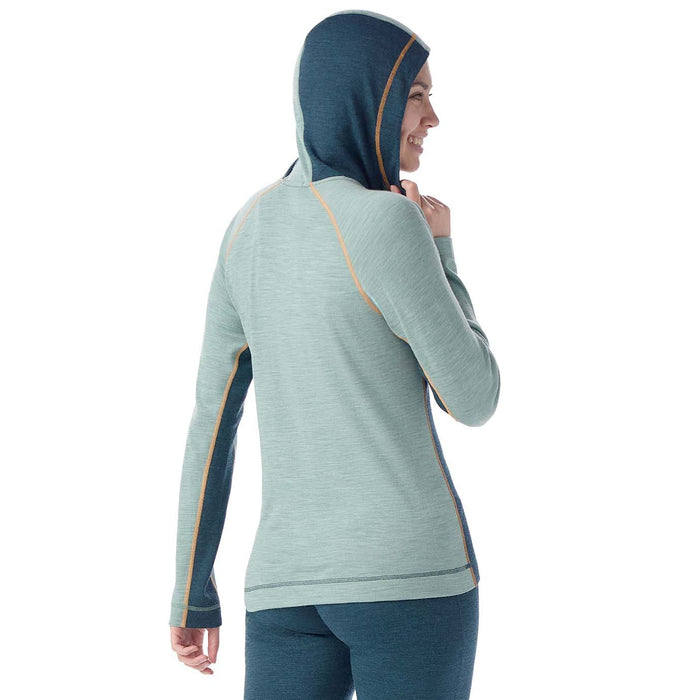 Smartwool Classic Thermal Merino Base Layer 1/2 Zip Hoodie - Women's Twilight Blue/Arctic Green