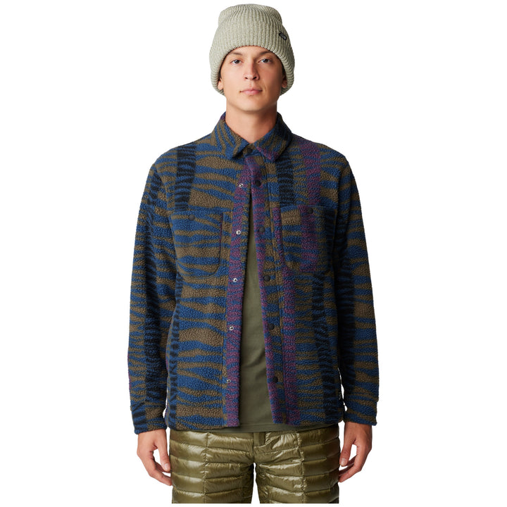 Mountain Hardwear HiCamp™ Fleece Shacket - Men's Ridgeline Ridge Stripe Print