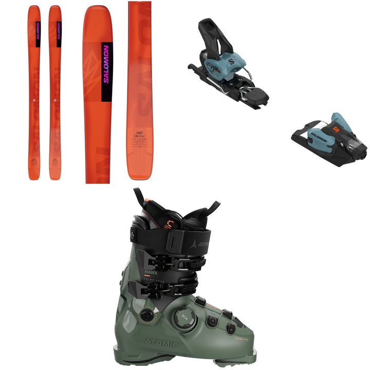 Salomon QST 106 Skis + Salomon Strive 12 GW Ski Bindings + Atomic Hawx Prime 120 S BOA GW Ski Boots 2025