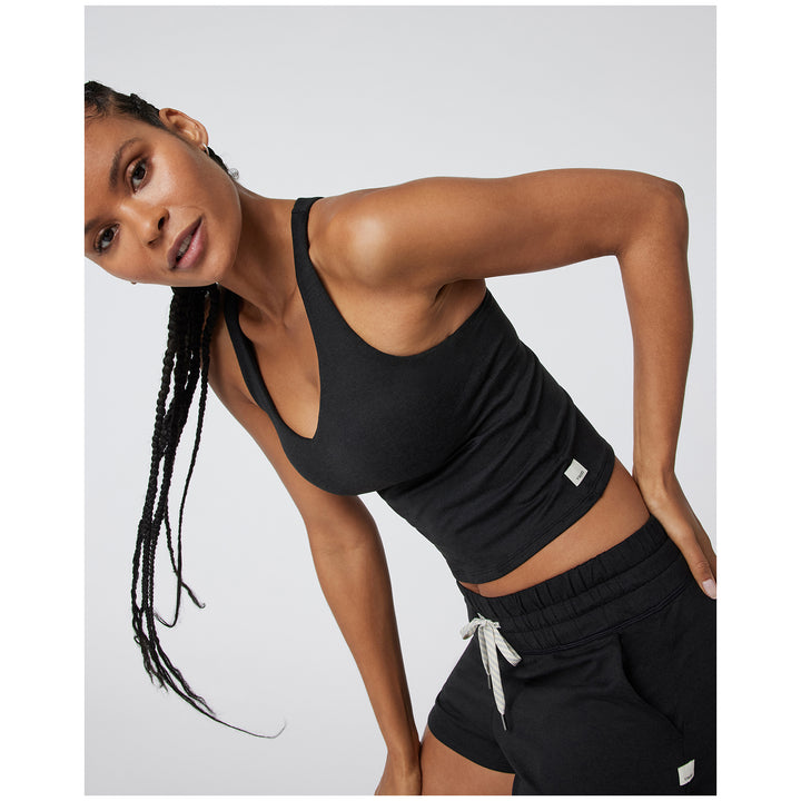 Vuori Halo Performance Crop 2.0 Top - Women's Black Heather