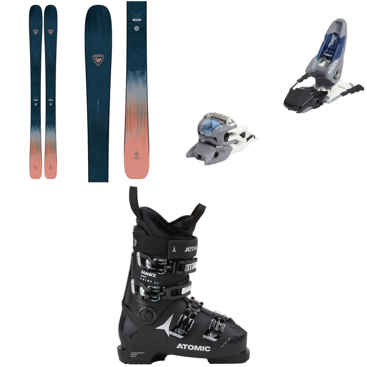 Rossignol Rallybird 92 Skis + Marker Squire 11 Ski Bindings + Atomic Hawx Prime 85 Ski Boots - Women's