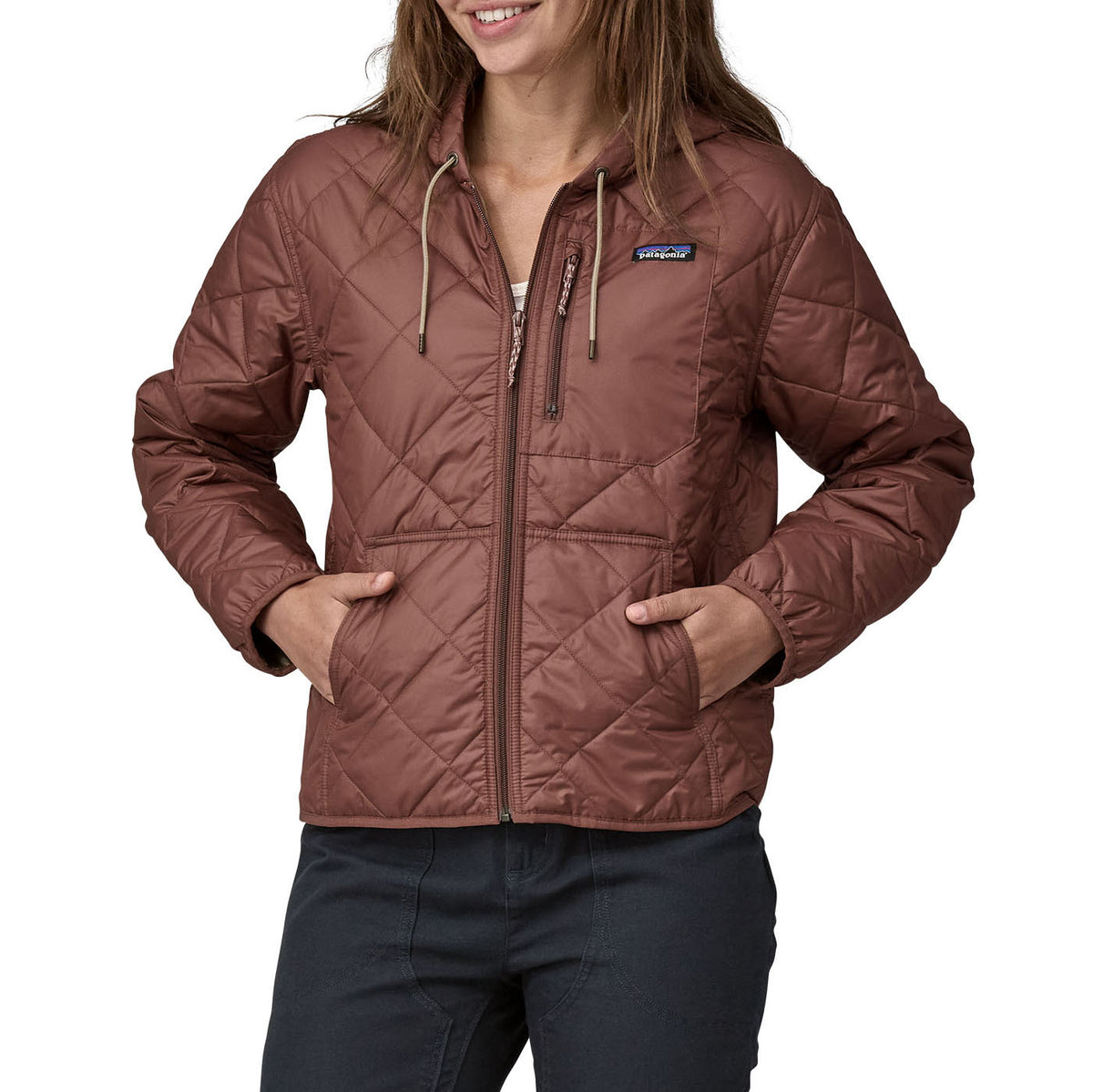 Patagonia Diamond Quilted Bomber Hoodie - Women's Dulse Mauve