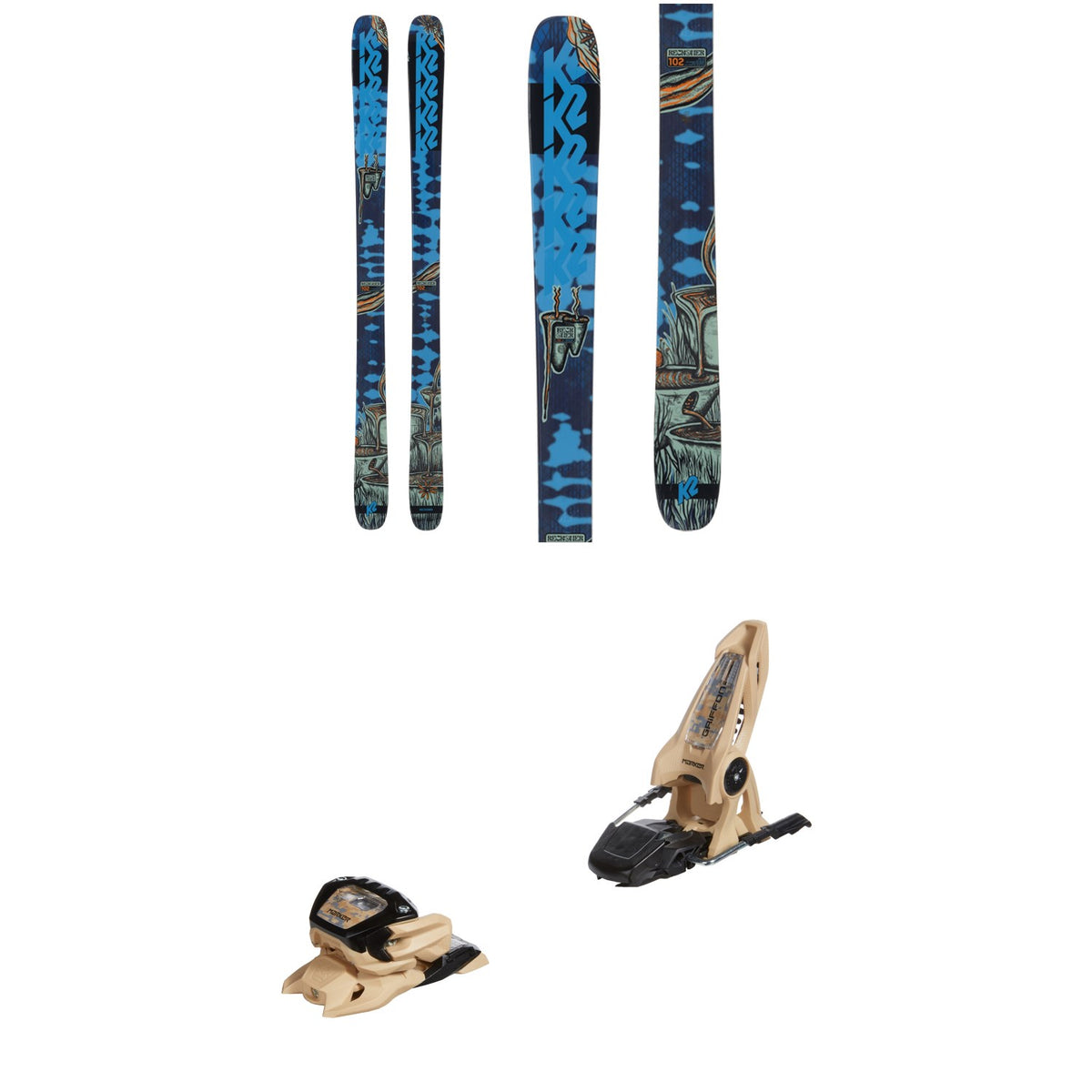 K2 Reckoner 102 Skis 2024 + Marker Griffon 13 ID Ski Bindings