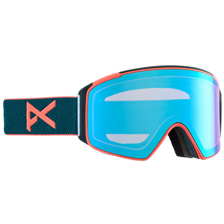 Anon M4S Cylindrical Low Bridge Fit Goggles Deep Emerald/Perceive Variable Blue +Perceive Cloudy Pink