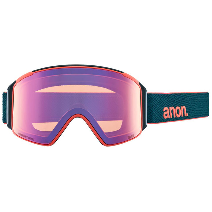 Anon M4S Cylindrical Low Bridge Fit Goggles Deep Emerald/Perceive Variable Blue +Perceive Cloudy Pink
