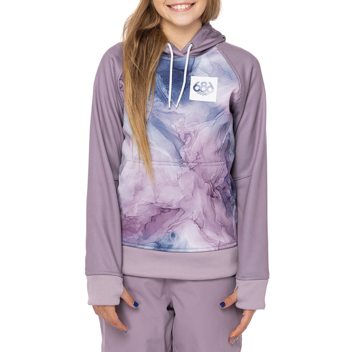 686 Bonded Fleece Hoodie - Girls' Dusty Orchid Marble